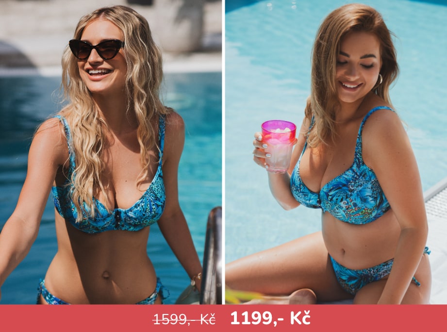 Plavková podprsenka Triola Blue Hawai s motivem džungle
